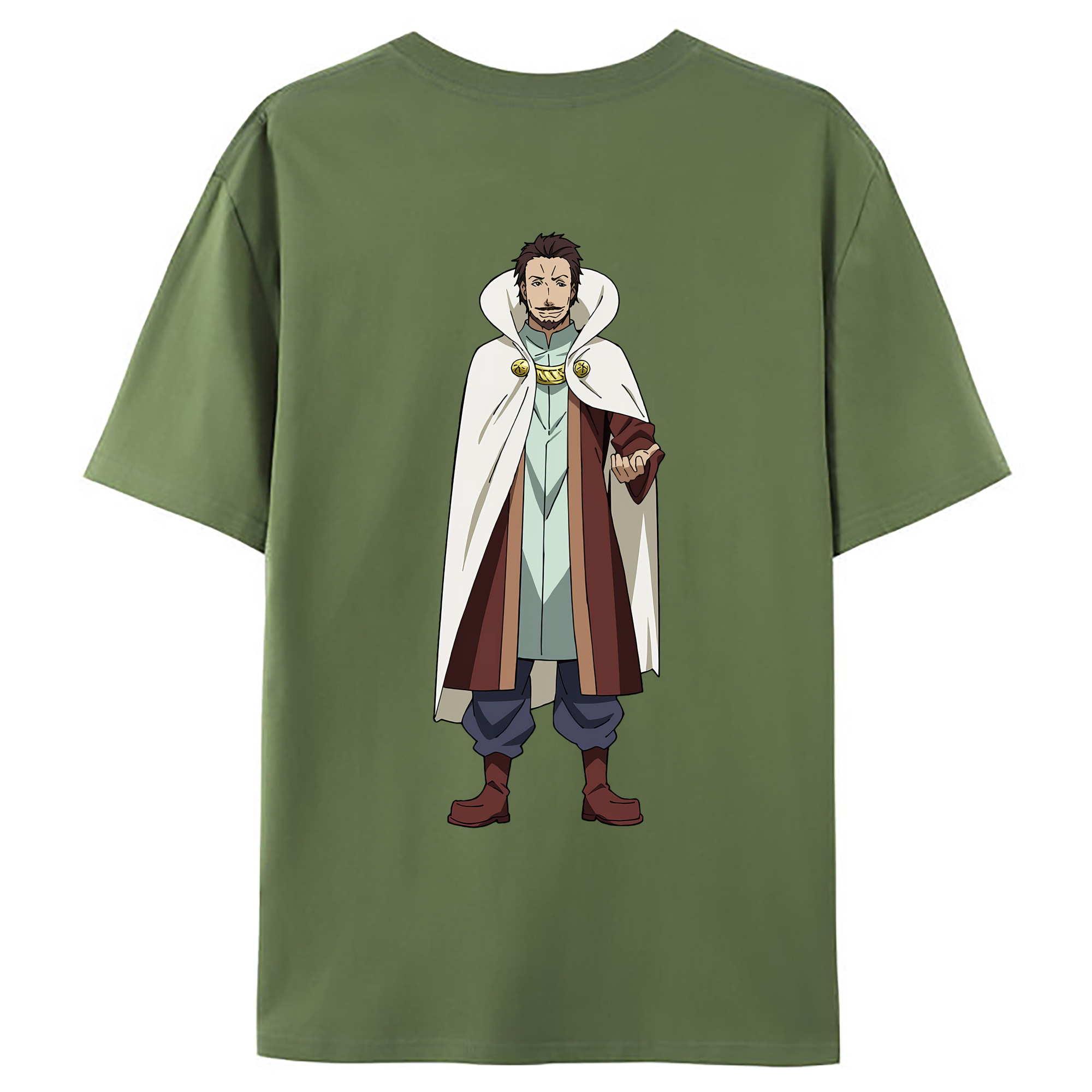 （画像用） 転スラ Regarding Reincarnated to Slime 綿100％ メンズ半袖Tシャツ（バックプリント） 通気性